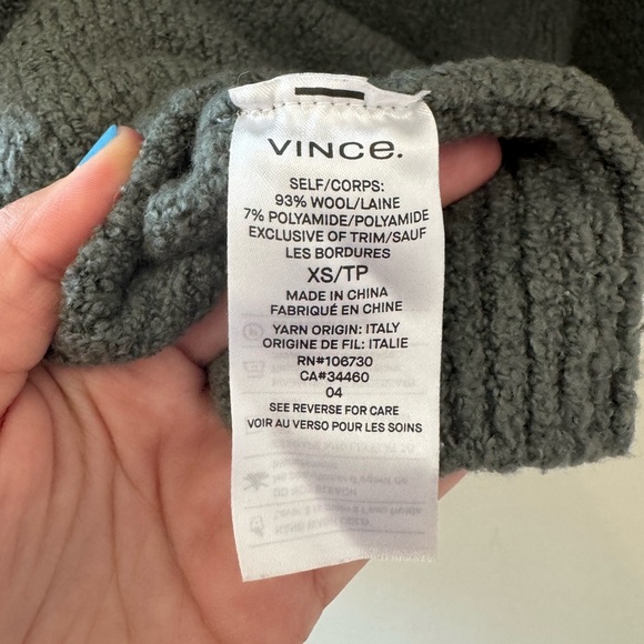 VINCE Women's Green/Grey Crewneck Sweater size extra small XS - Picture 5 of 5